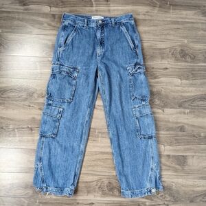 Denim Forum Women's Sz 30 '90s Millie Hi-Rise Cargo Jeans